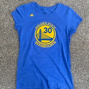 New Adidas Women’s Blue Golden State Warriors Tee - Curry